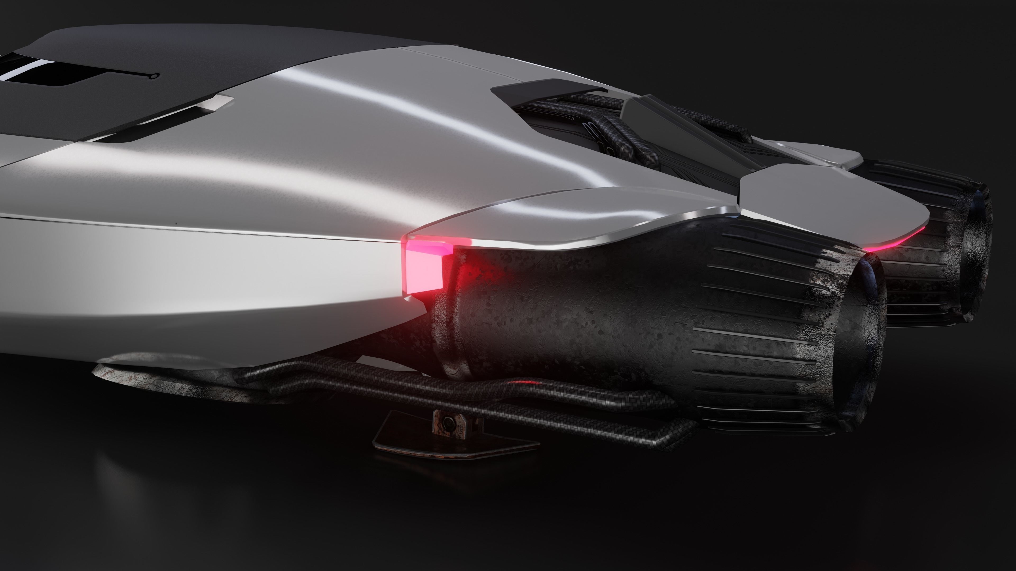 Space racer spaceship 3D low poly scifi Low-poly 3D model_17