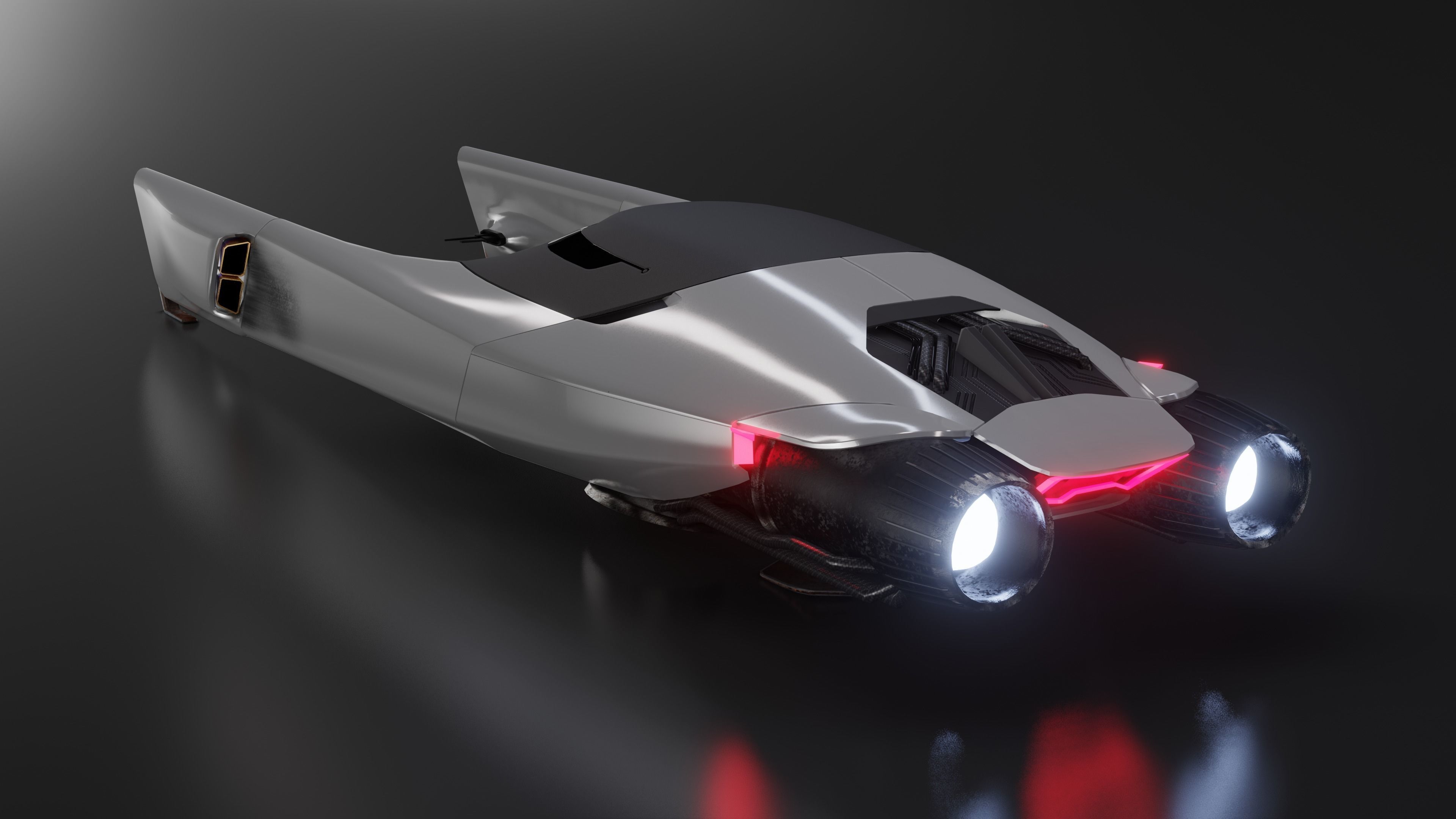 Space racer spaceship 3D low poly scifi Low-poly 3D model_13