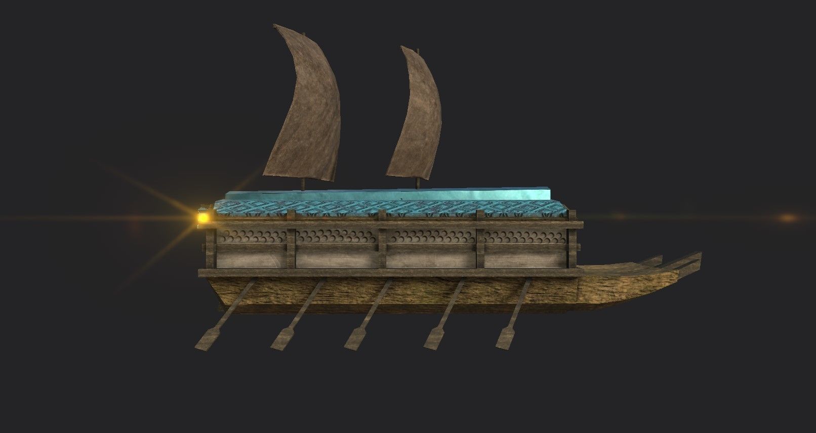 Korean Turtle Ship - Medieval Warship 04 Low-poly 3D model_5