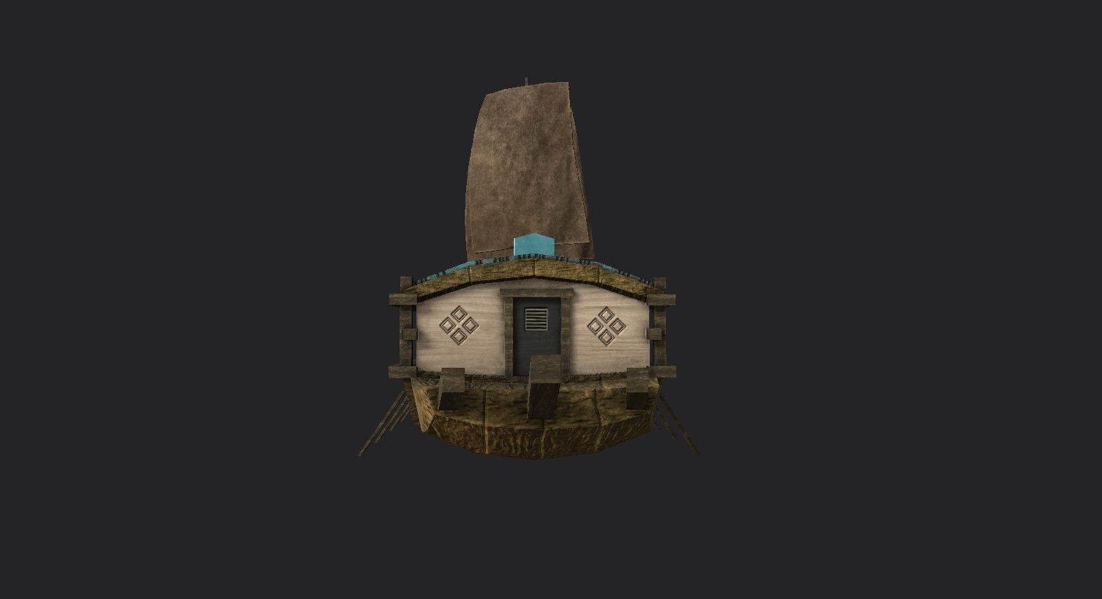 Korean Turtle Ship - Medieval Warship 04 Low-poly 3D model_6