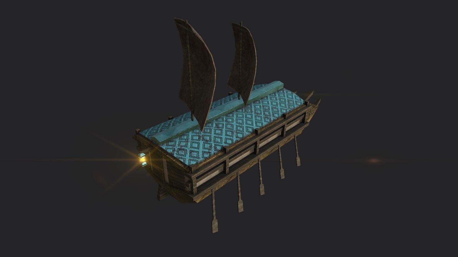 Korean Turtle Ship - Medieval Warship 04 Low-poly 3D model_2