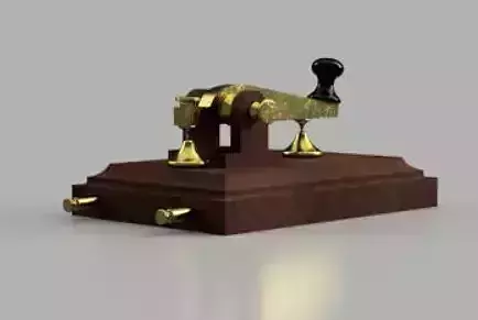 Telegraph wooden box with brass knob 3D print model Telegraph wooden box with brass knob 3D print model