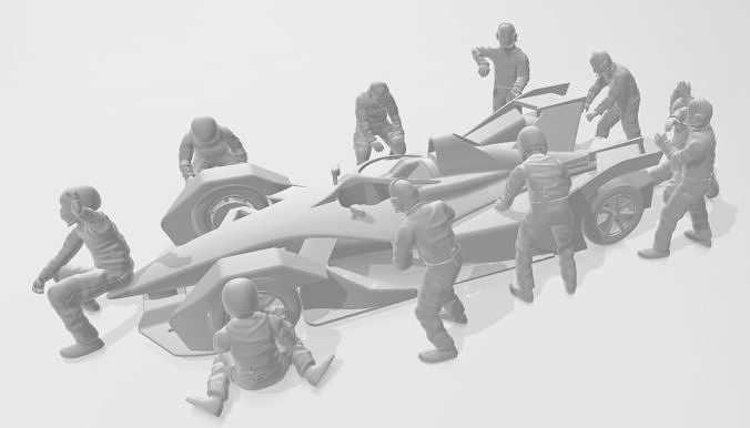 PIT CREW TEAM Formula 1 3D print model