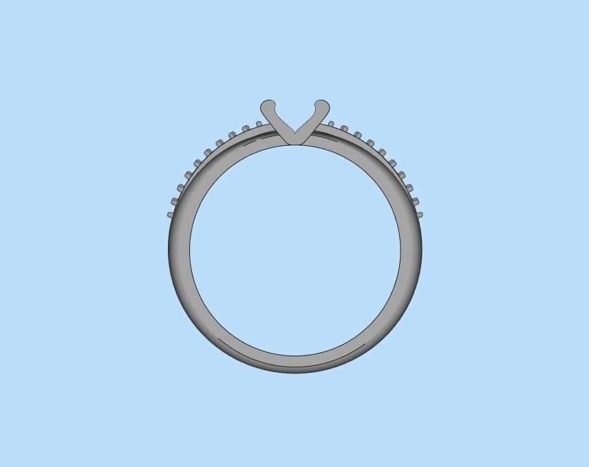 Solitaire women ring  CAD 3dm stl 3D print model_34