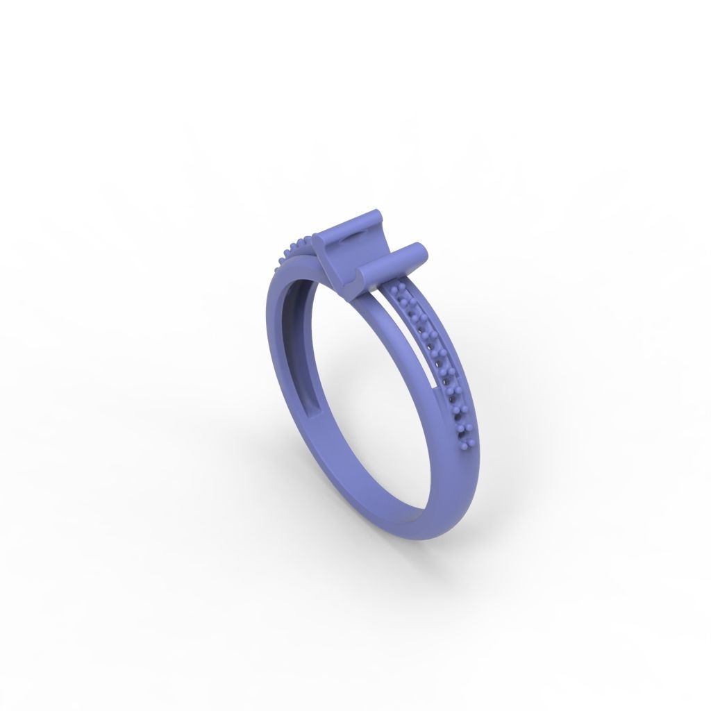 Solitaire women ring  CAD 3dm stl 3D print model_28