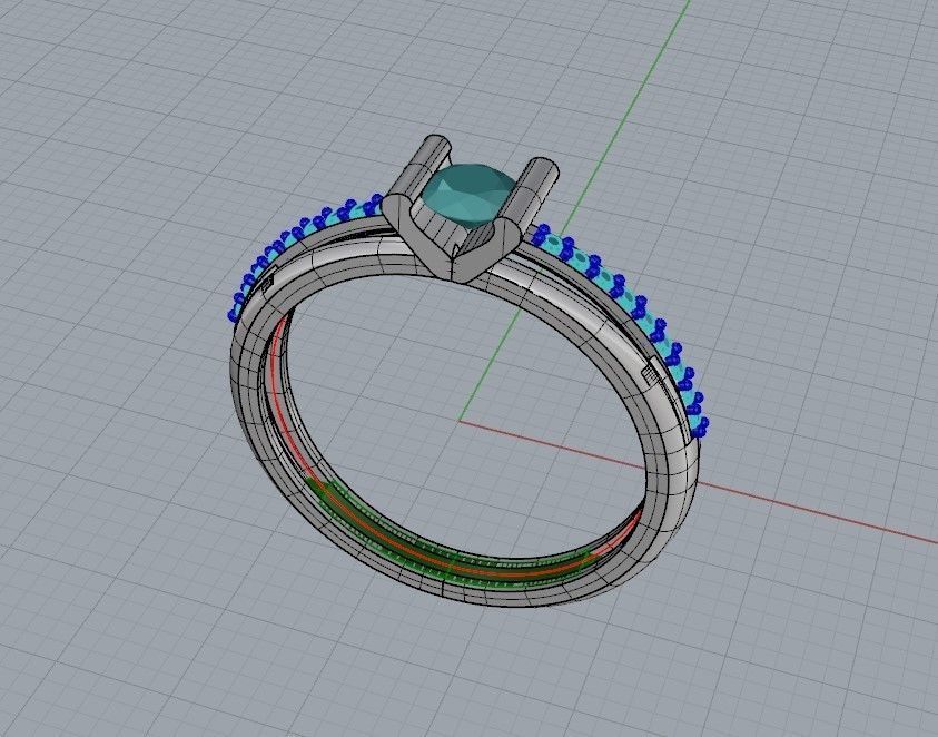 Solitaire women ring  CAD 3dm stl 3D print model_32