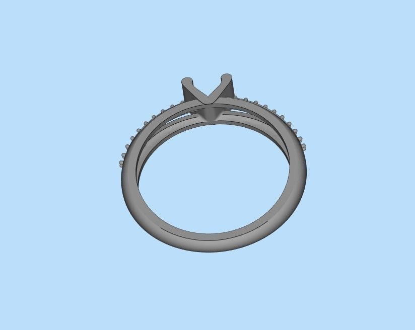 Solitaire women ring  CAD 3dm stl 3D print model_36