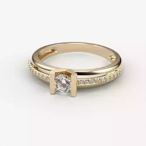 Solitaire women ring  CAD 3dm stl