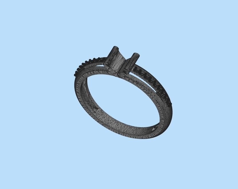Solitaire women ring  CAD 3dm stl 3D print model_38