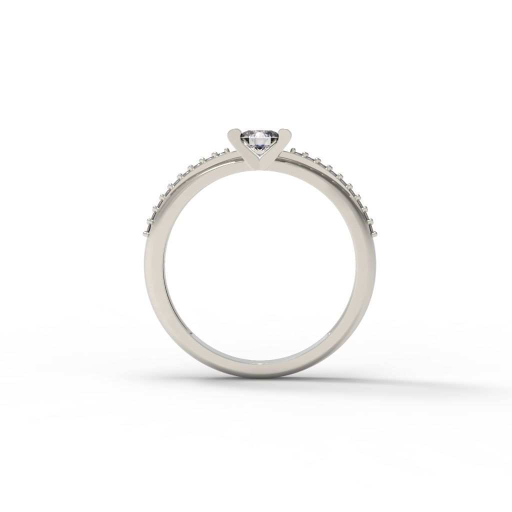 Solitaire women ring  CAD 3dm stl 3D print model_20
