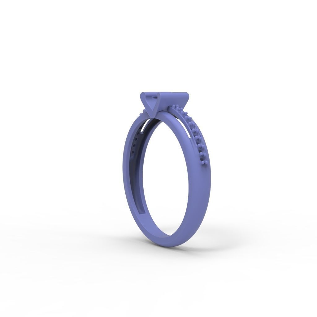Solitaire women ring  CAD 3dm stl 3D print model_27