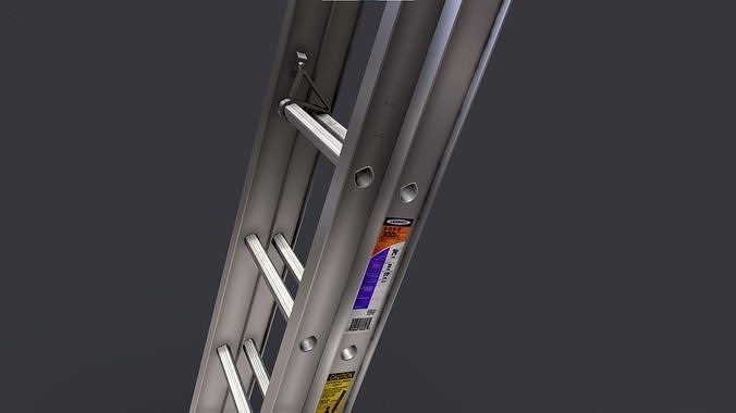 24 foot Aluminum Extension Ladder Low-poly 3D model