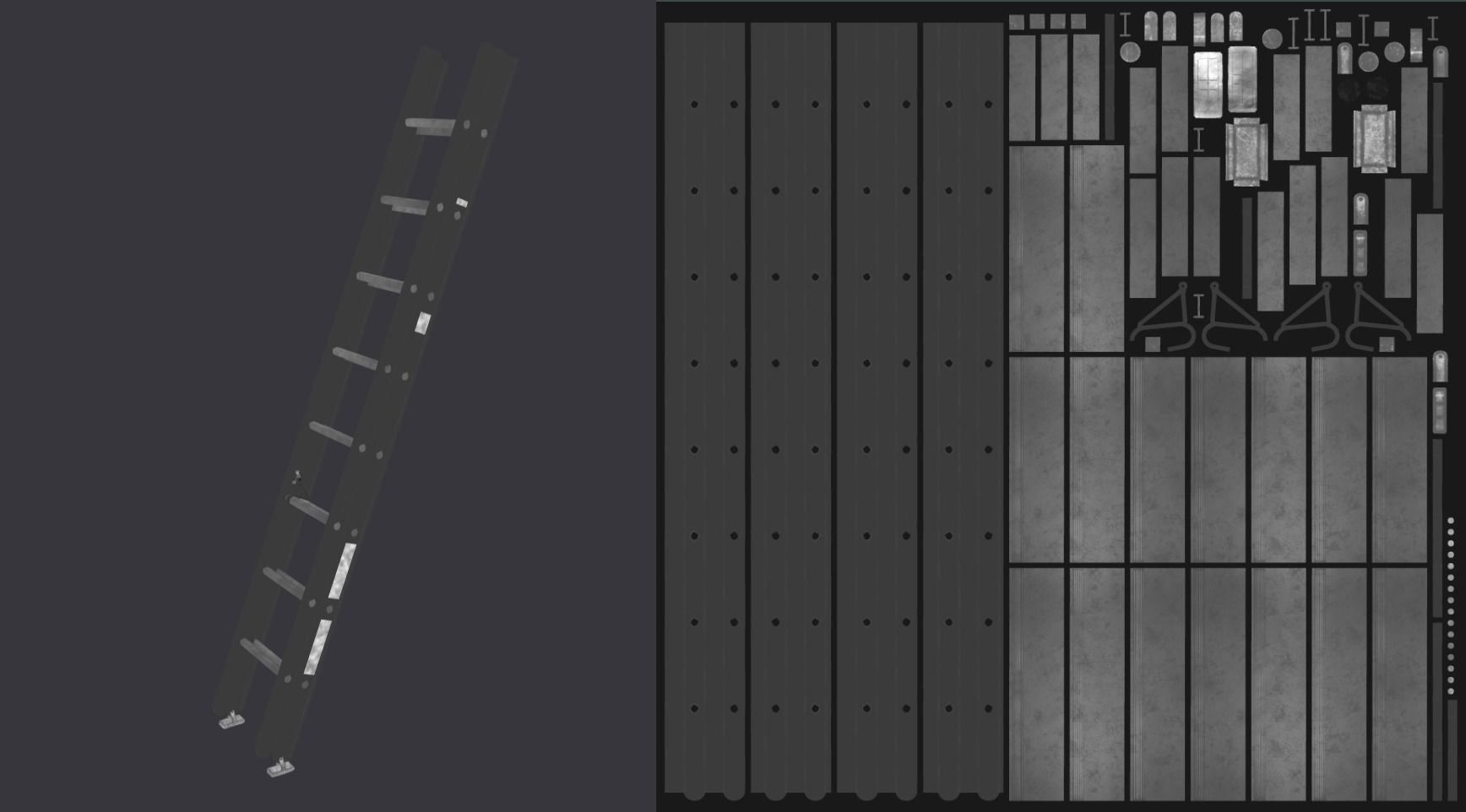 24 foot Aluminum Extension Ladder Low-poly 3D model_7