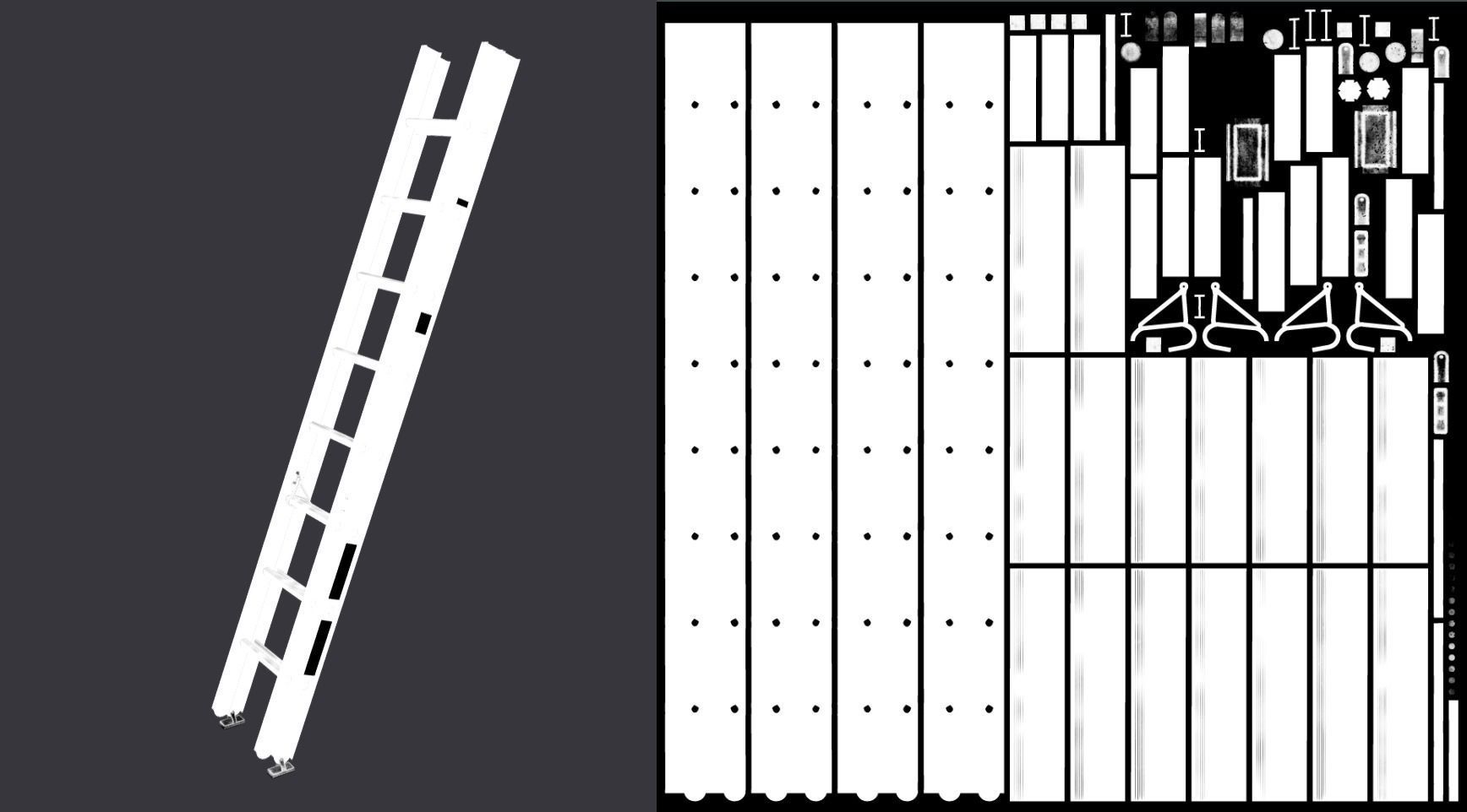 24 foot Aluminum Extension Ladder Low-poly 3D model_5