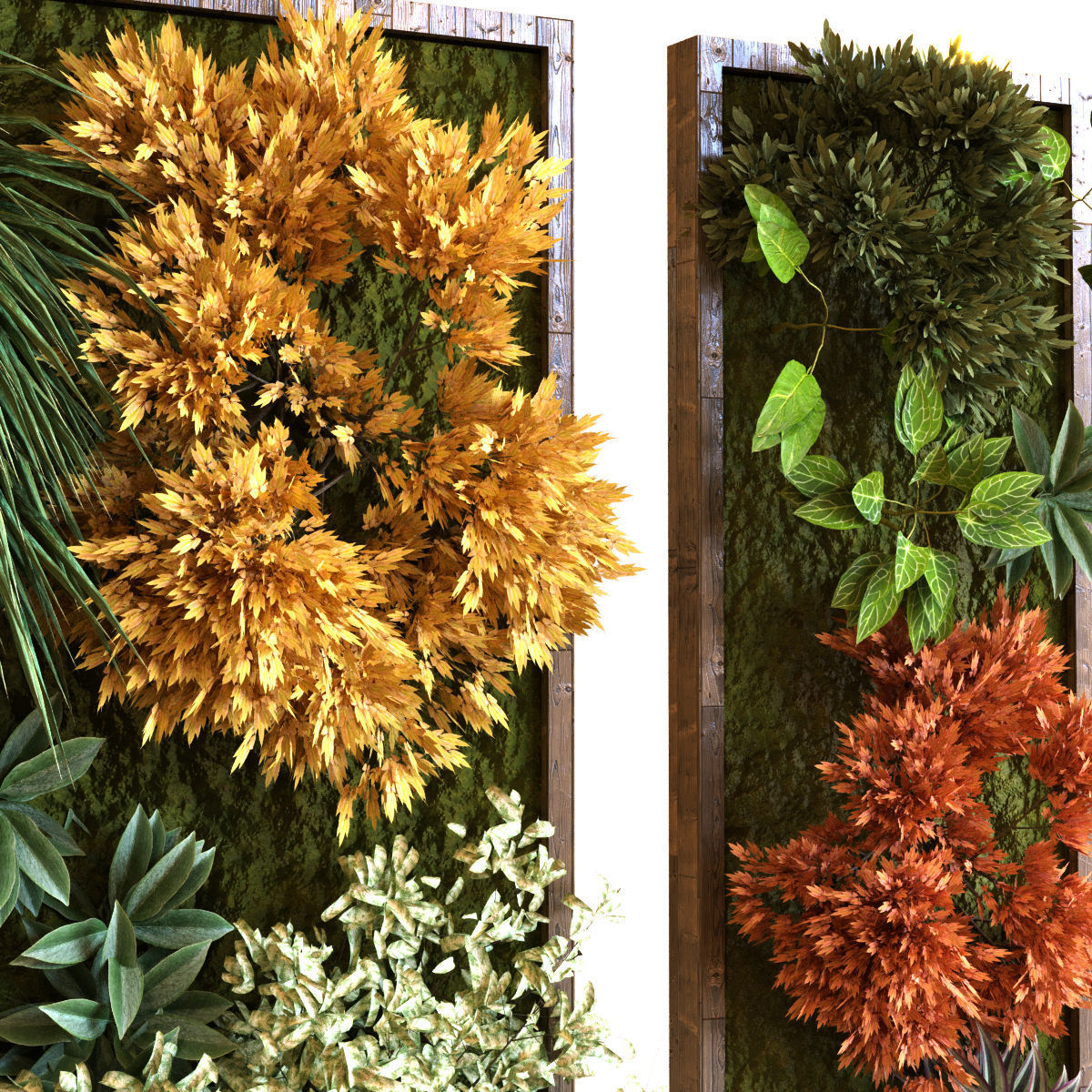 vertical plant set 038 Low-poly 3D model_2