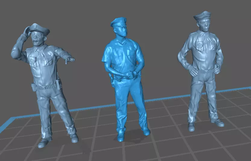 POLICEMANS three police officers uniforms 3D print model_0