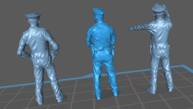POLICEMANS three police officers uniforms 3D print model_1