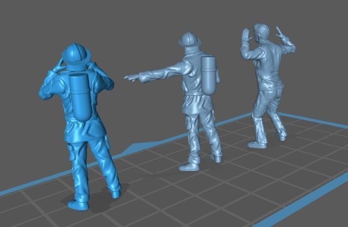 Firefighters soldier 3D print model_1