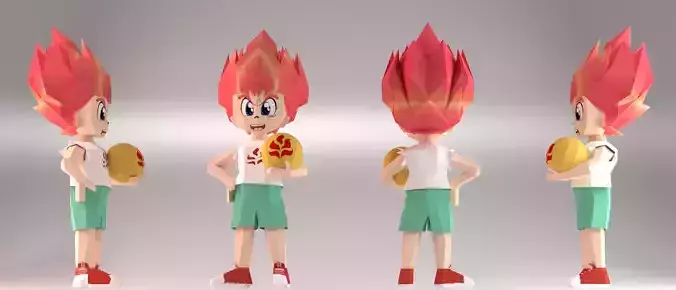 low poly dodge danpie Low-poly 3D model