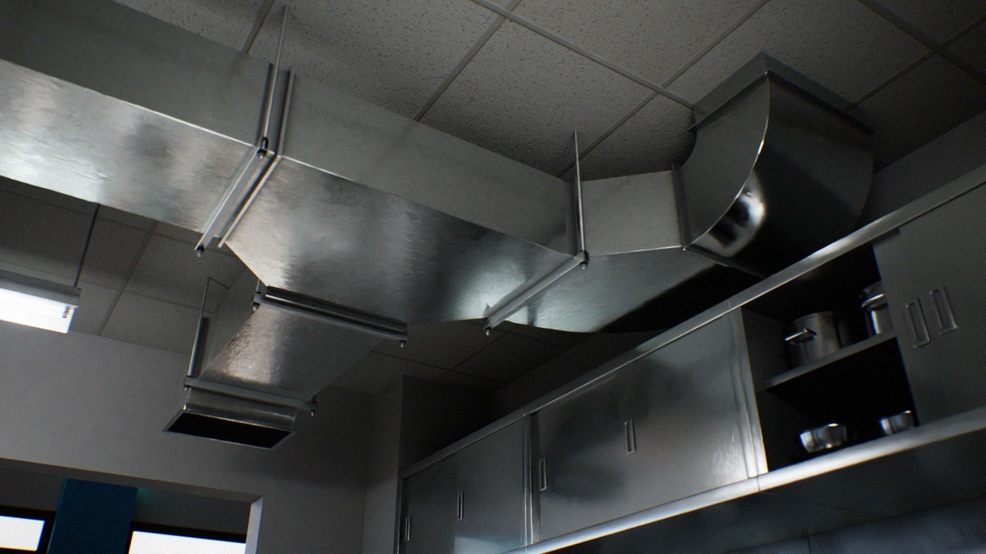 Japanese University and School Cafeteria Low-poly 3D model_15