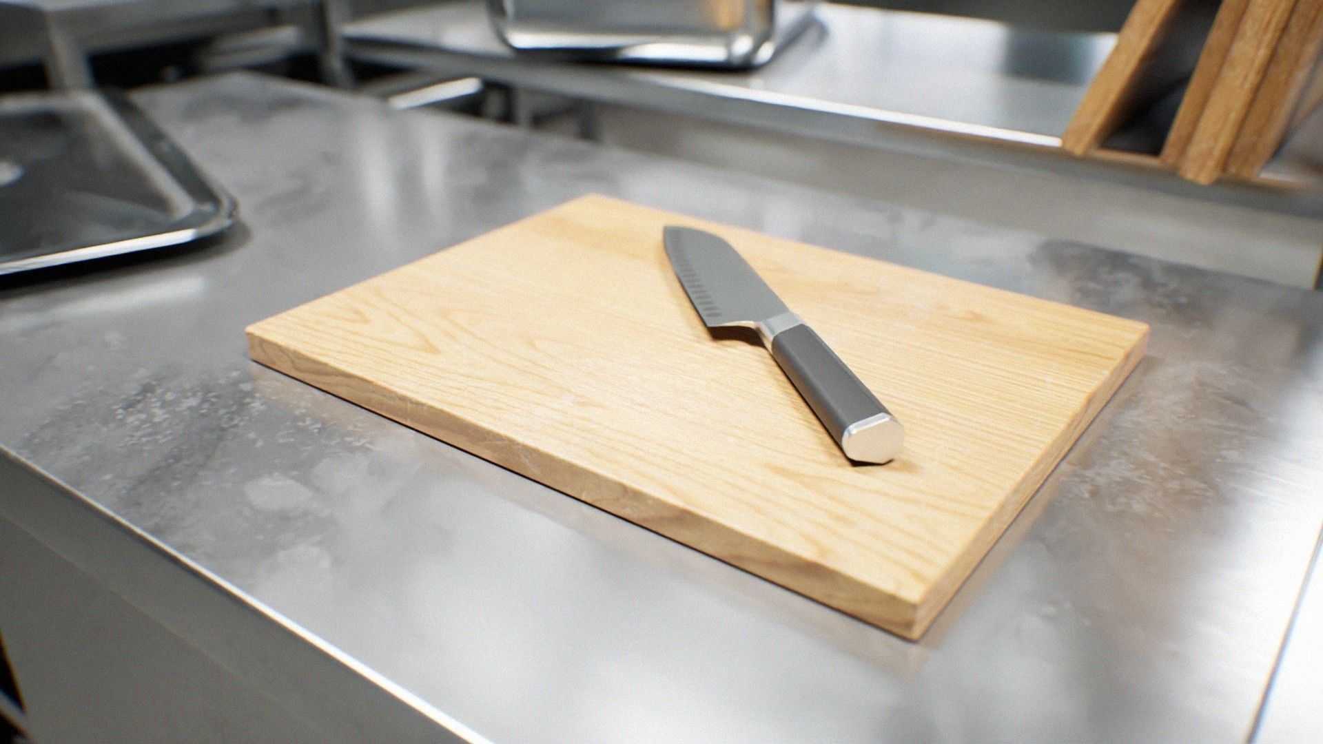 Japanese University and School Cafeteria Low-poly 3D model_8