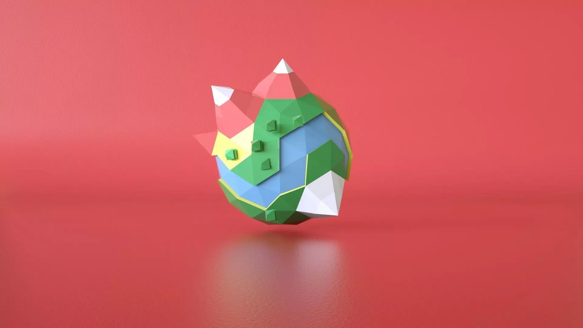 Low Poly Planet 3D Model origami egg Low-poly 3D model_0