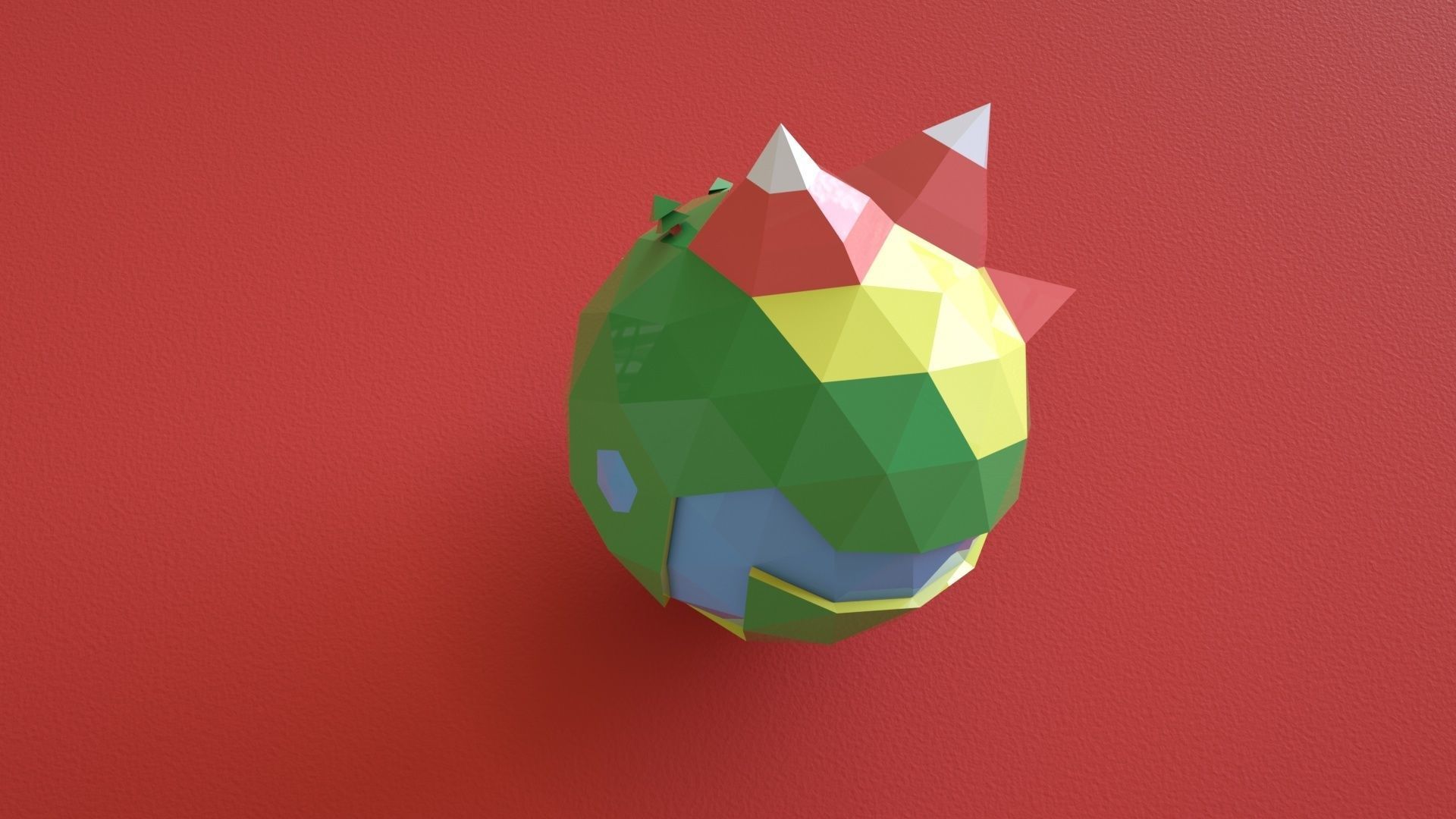 Low Poly Planet 3D Model origami egg Low-poly 3D model_3