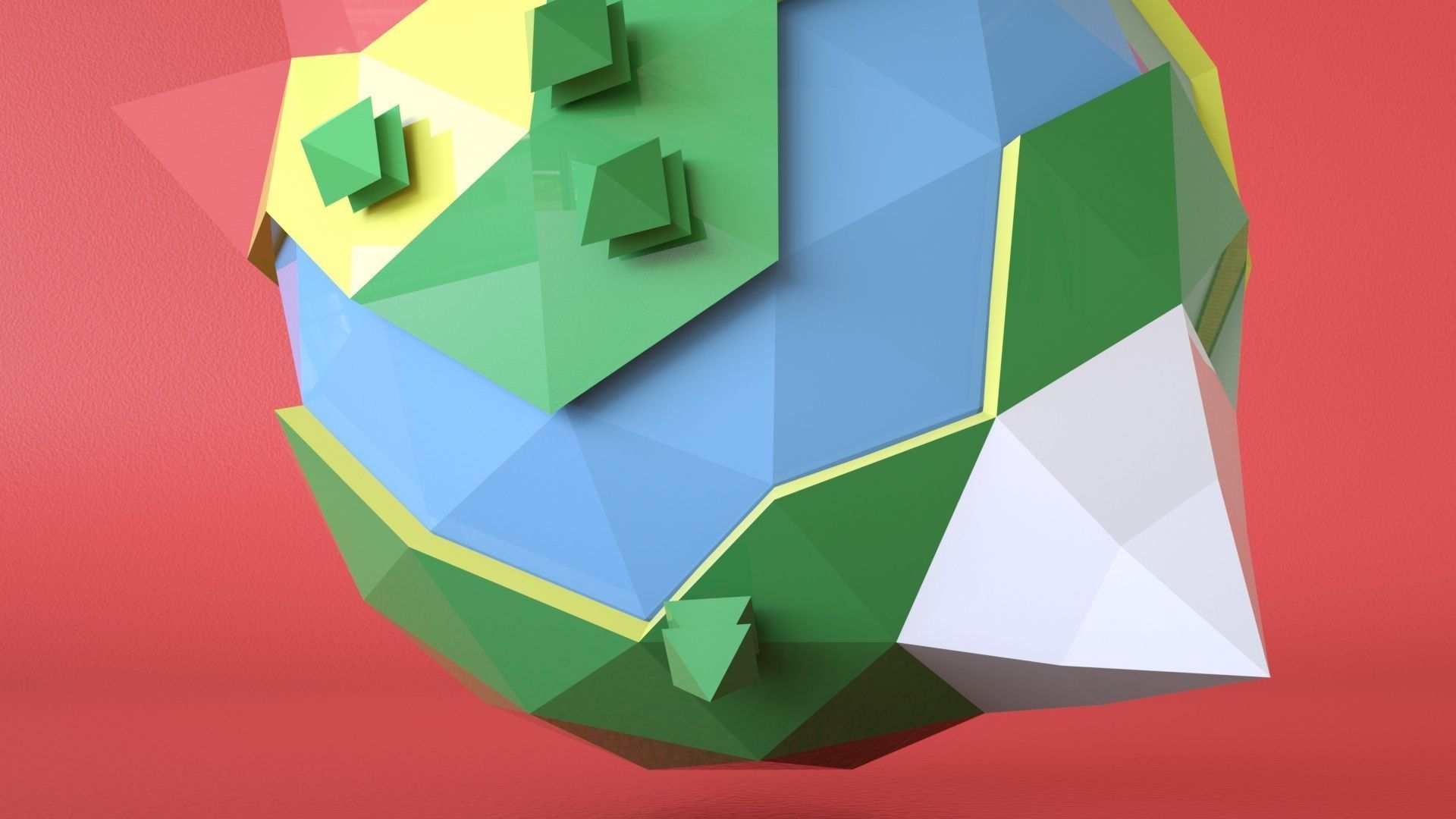 Low Poly Planet 3D Model origami egg Low-poly 3D model_2