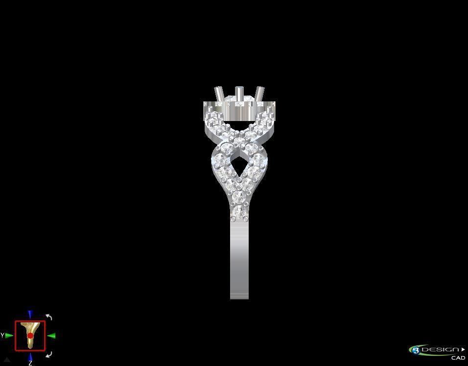 Ring Diamant 3D print model_3