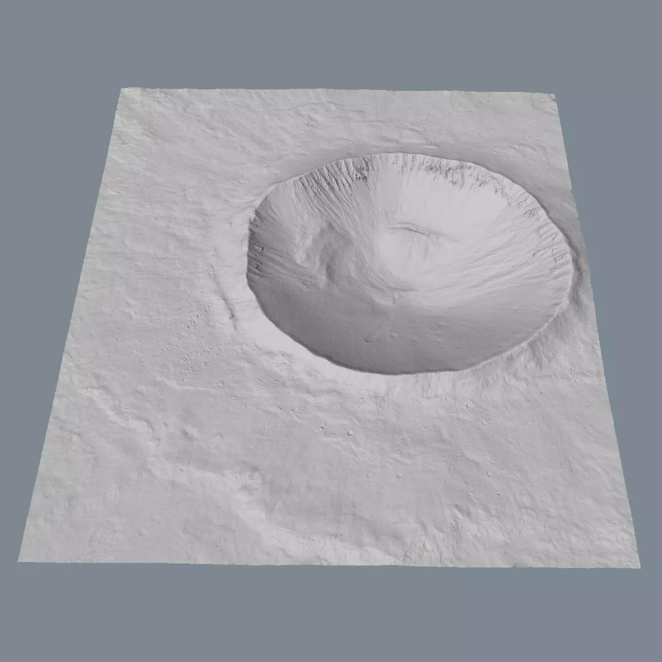 Well-Preserved 3 Kilometer Diameter Impact Crater 3D model_0