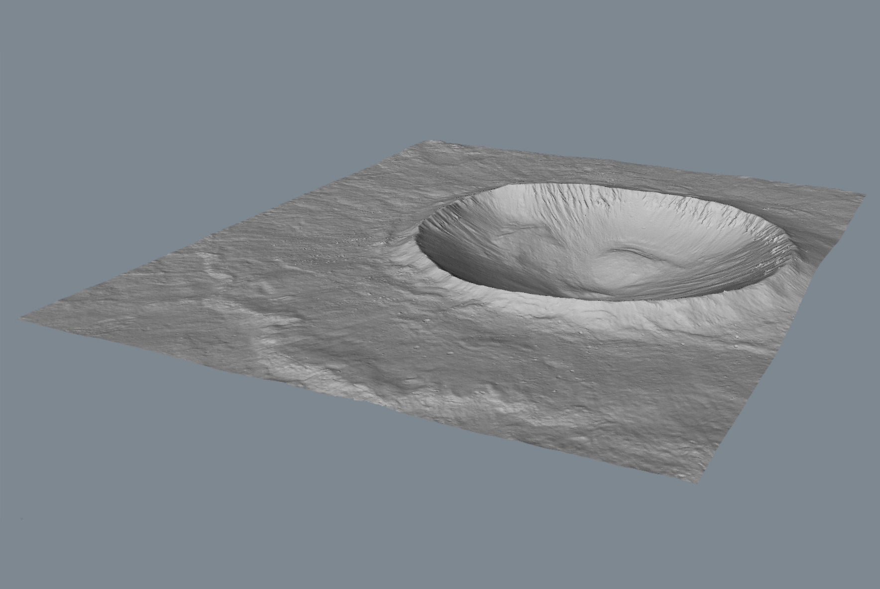 Well-Preserved 3 Kilometer Diameter Impact Crater 3D model_3