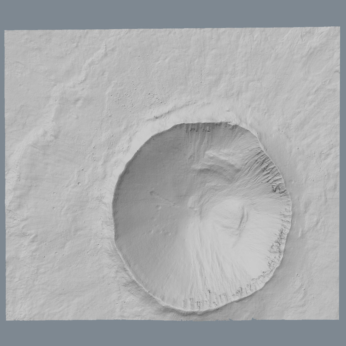 Well-Preserved 3 Kilometer Diameter Impact Crater 3D model_1