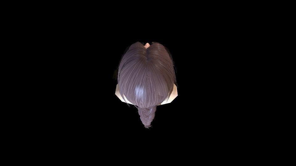 Realtime Long Braid Hairstyle - Game Ready  Low-poly 3D model_10