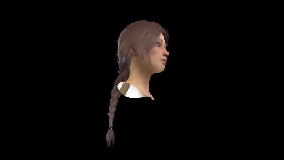 Realtime Long Braid Hairstyle - Game Ready  Low-poly 3D model_12