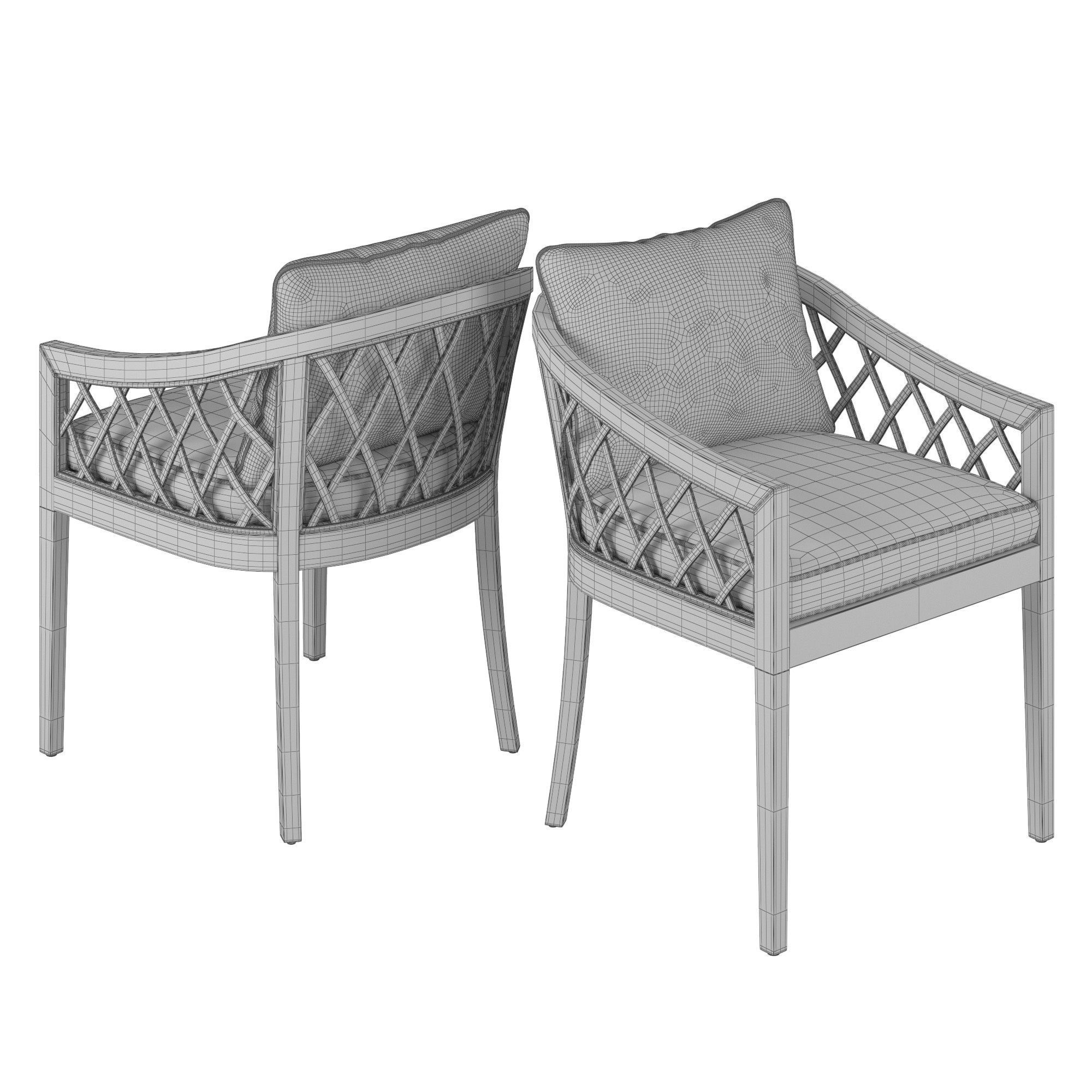 RH GREYSTONE ARMCHAIR Low-poly 3D model_8