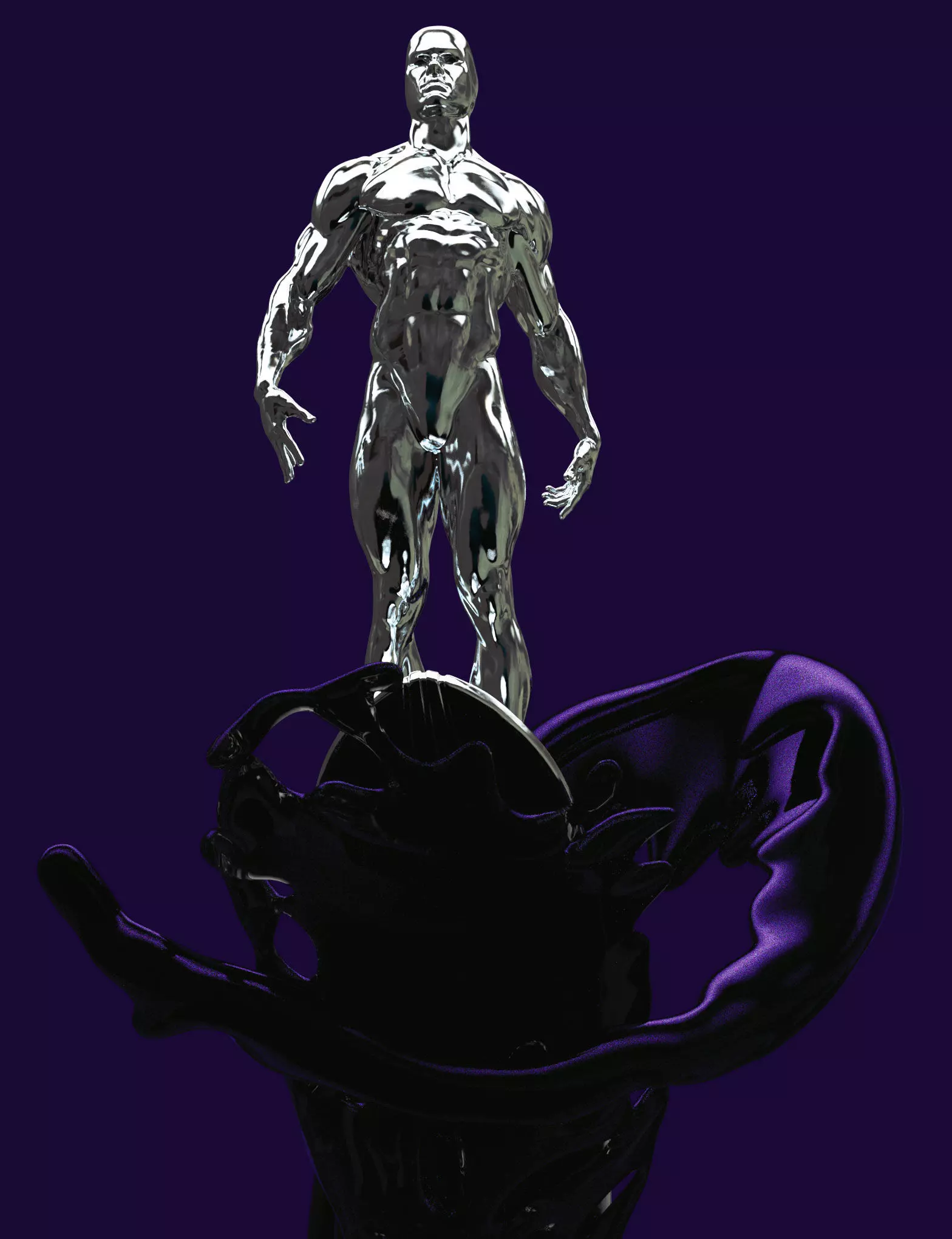 silver surf 3D print model_0