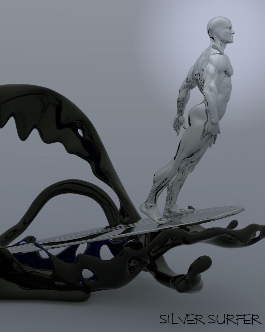 silver surf 3D print model_1