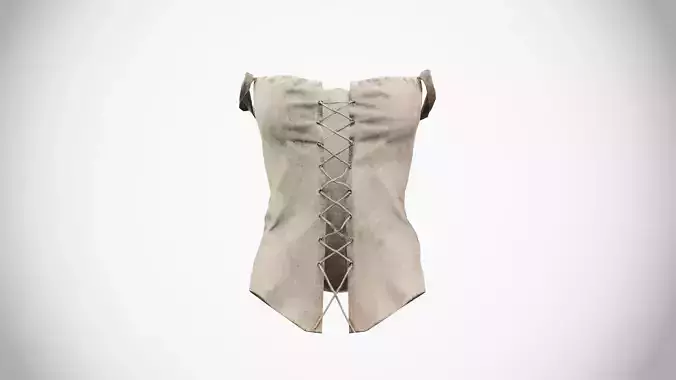 Early 19th Century Peasant Corset - Distressed Low-poly 3D model