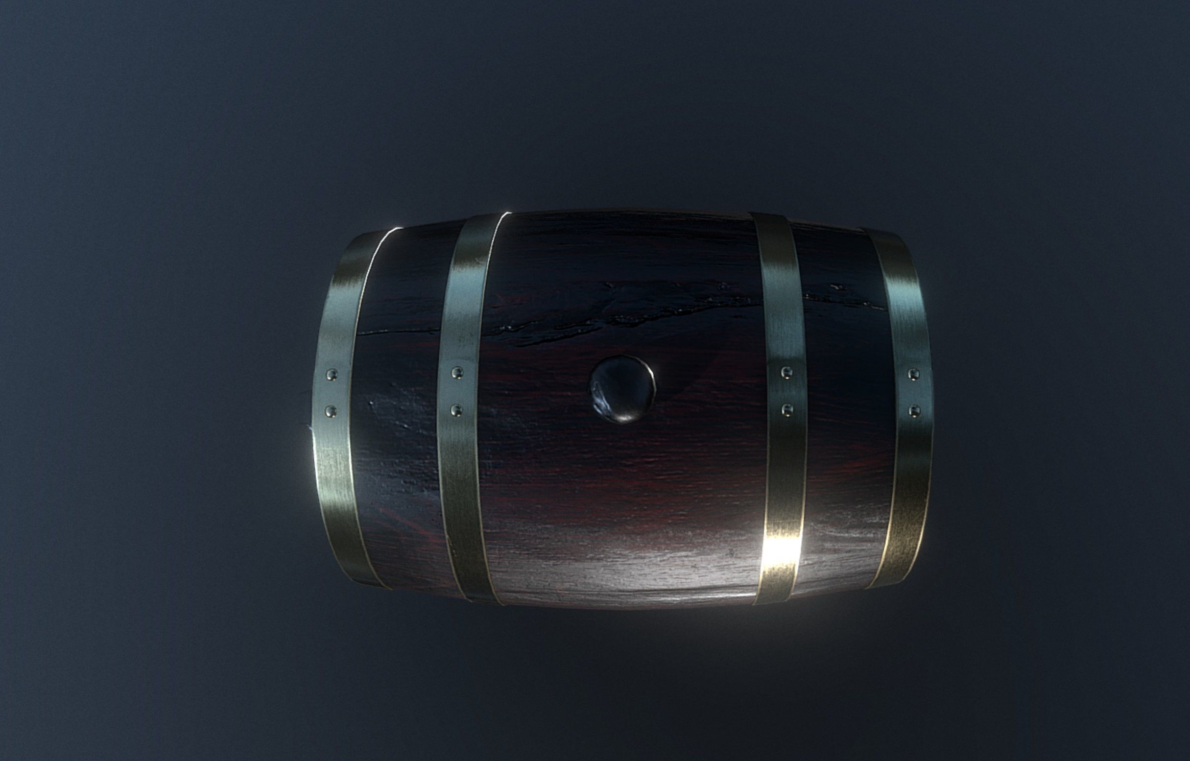 Barrel Keg Low-poly 3D model_5