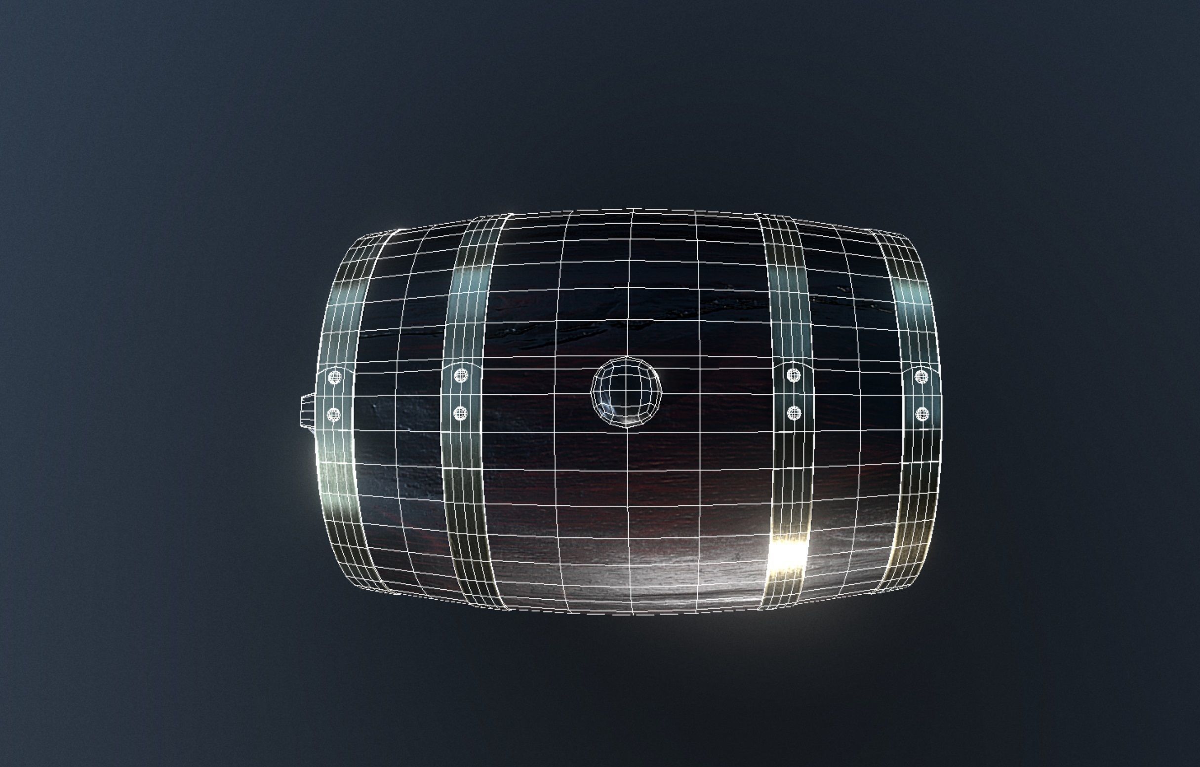 Barrel Keg Low-poly 3D model_11