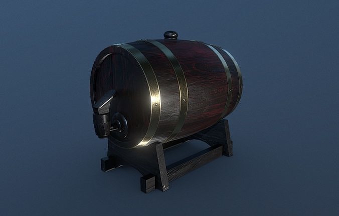 Barrel Keg Low-poly 3D model