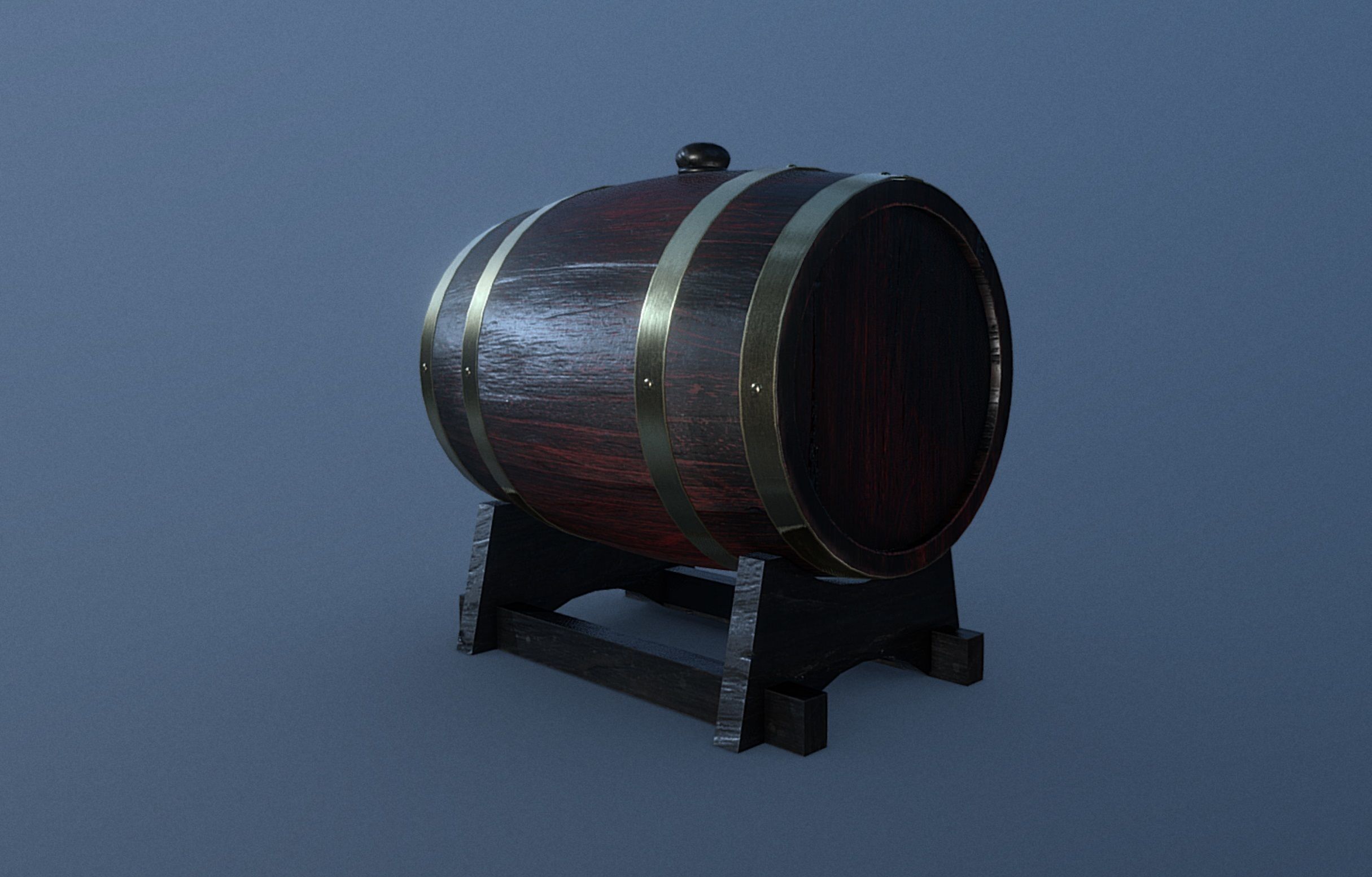 Barrel Keg Low-poly 3D model_1