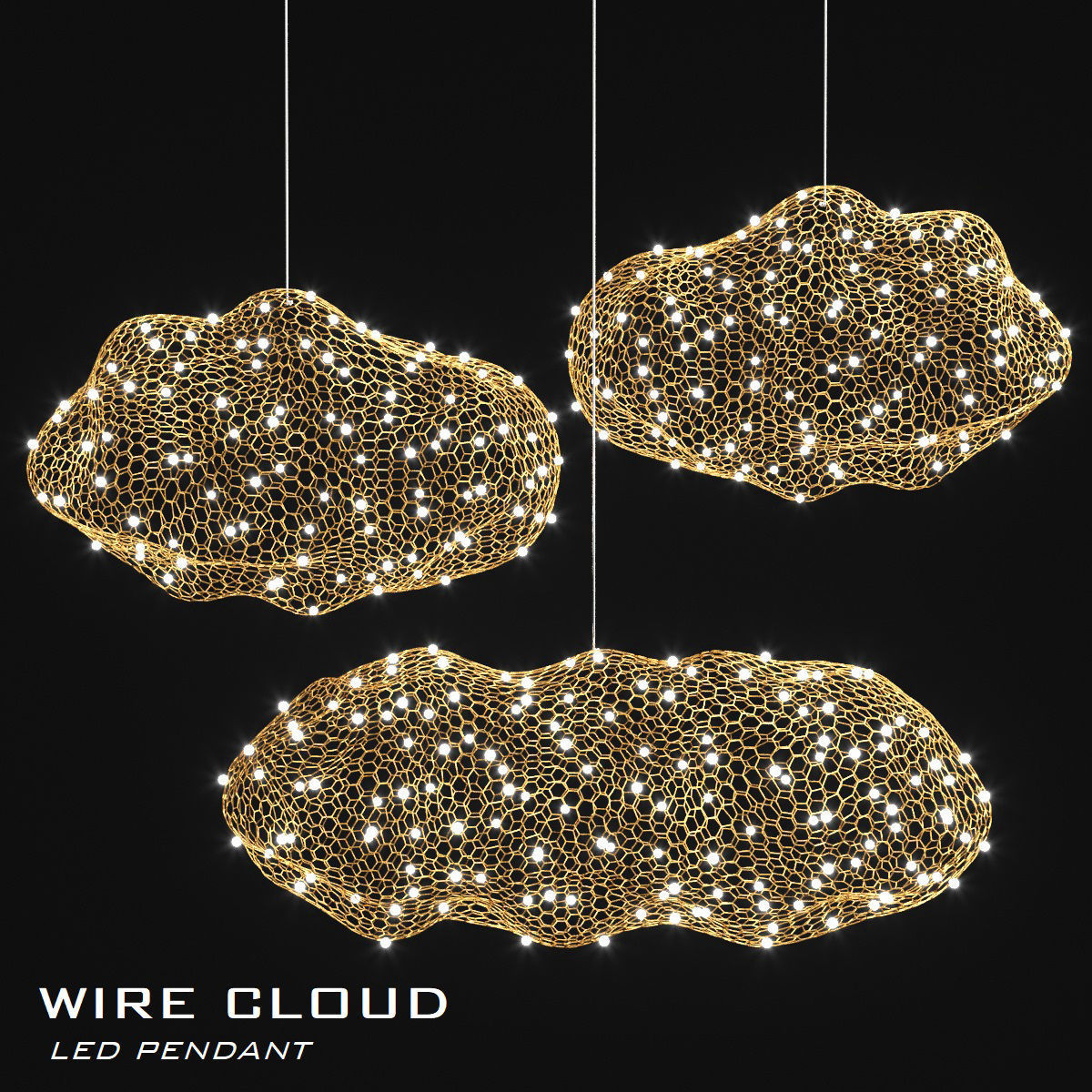 Led cloud pendant 3D model CGTrader