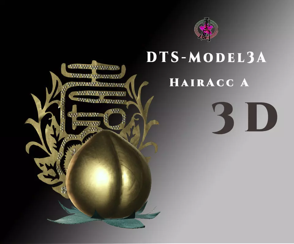 DTS-Model3A-HairAccA golden egg Low-poly 3D model_0