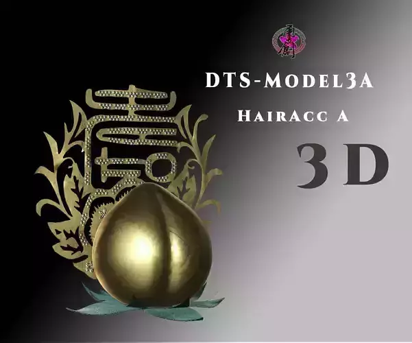 DTS-Model3A-HairAccA golden egg Low-poly 3D model