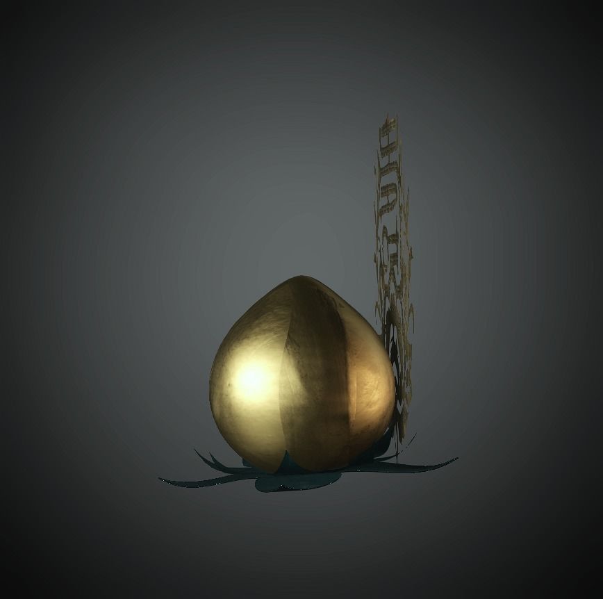 DTS-Model3A-HairAccA golden egg Low-poly 3D model_3