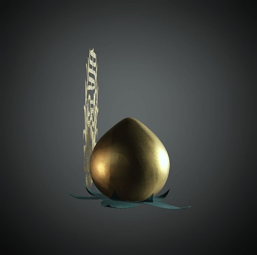DTS-Model3A-HairAccA golden egg Low-poly 3D model_2