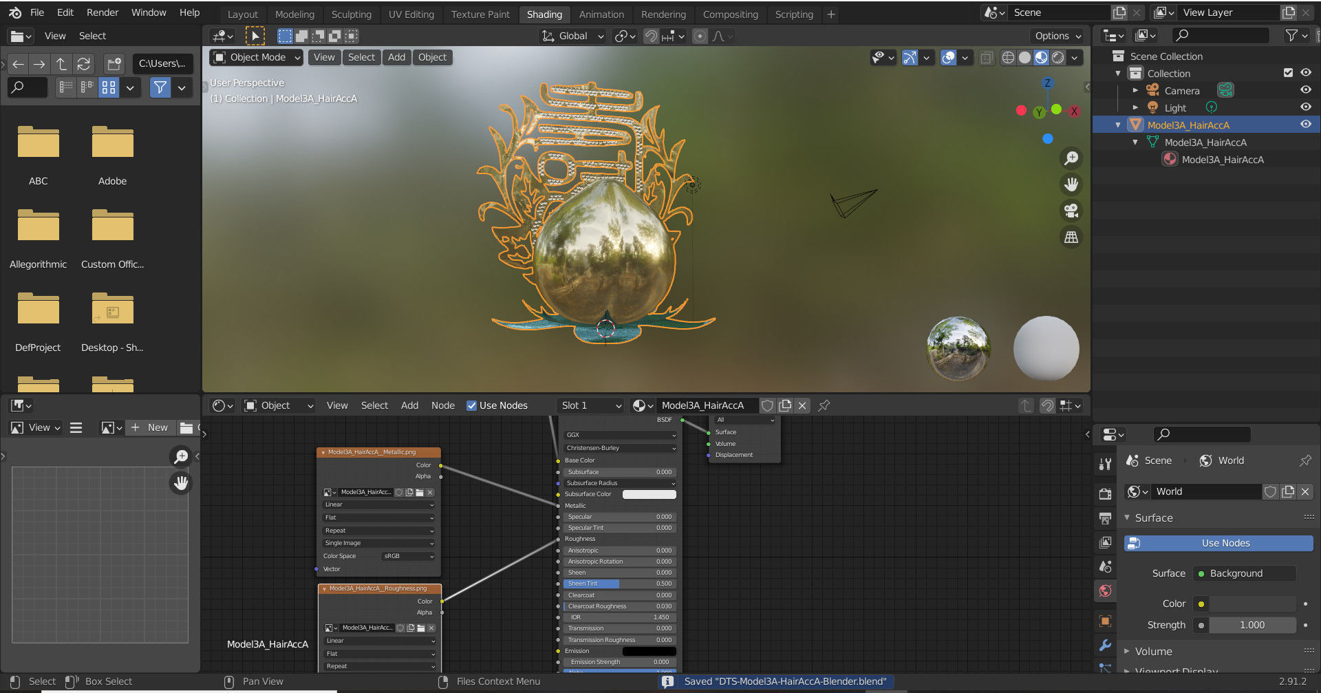 DTS-Model3A-HairAccA golden egg Low-poly 3D model_5