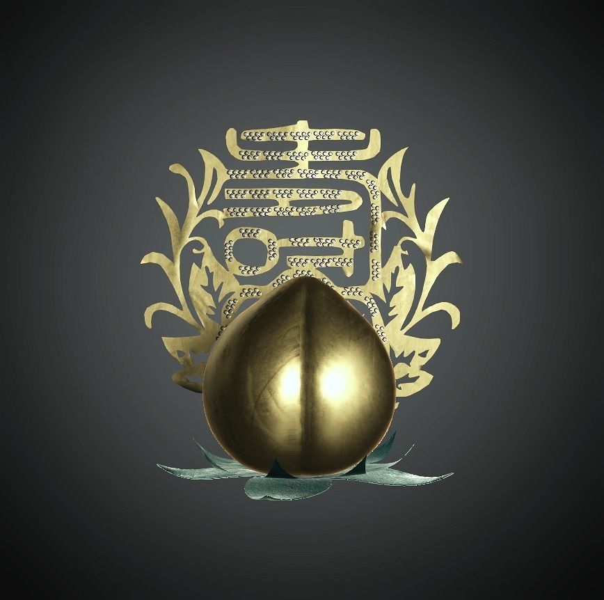DTS-Model3A-HairAccA golden egg Low-poly 3D model_1