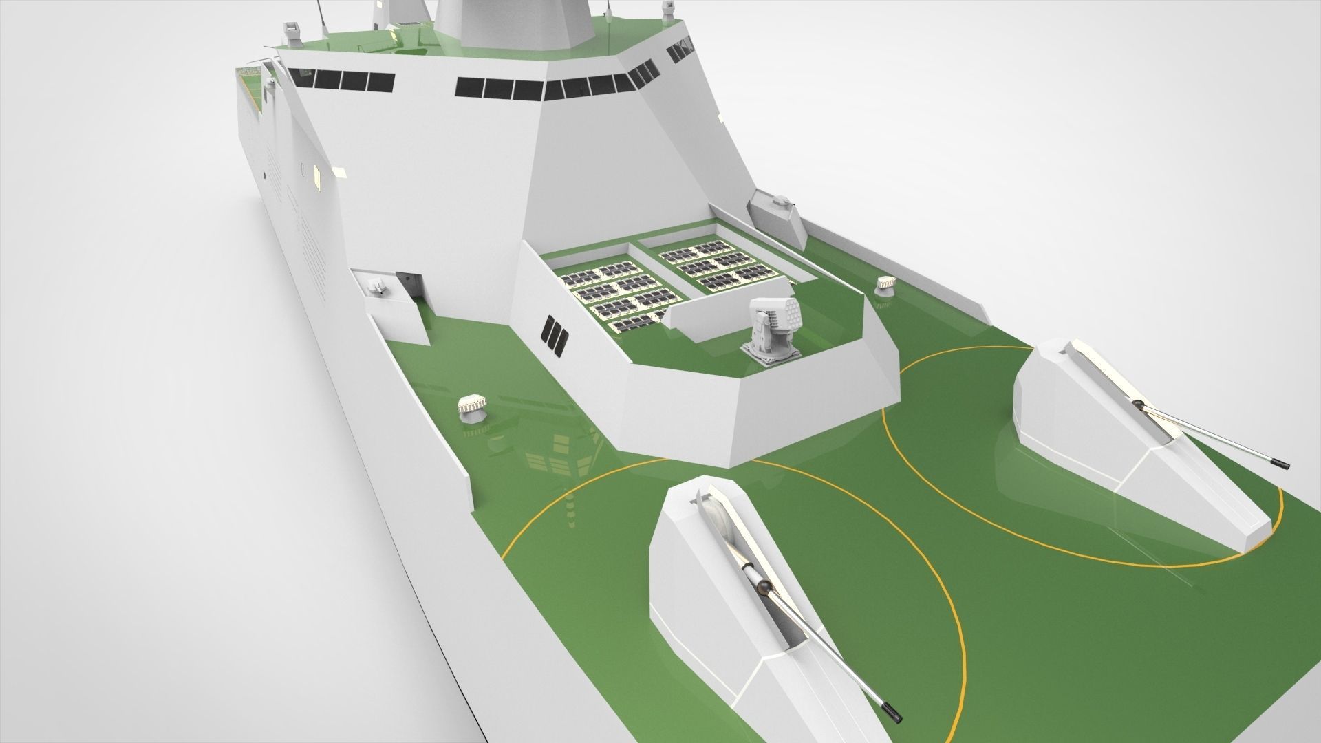 Catamaran destroyer ship 3D model_13